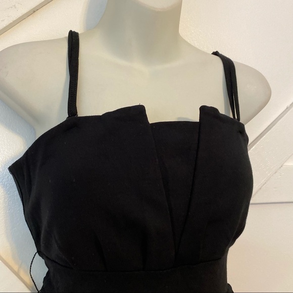 Romeo & Juliet Couture Peplum Ruffle Fitted Mini Dress Black Sz Medium - Picture 2 of 9